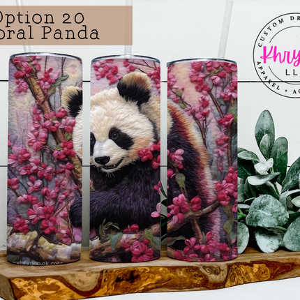 3D Floral Animals 20oz Tumbler with Straw