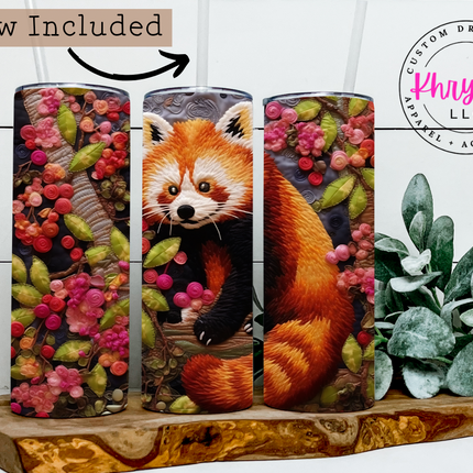 3D Floral Animals 20oz Tumbler with Straw