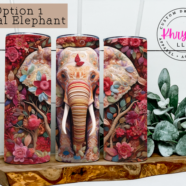 3D Floral Animals 20oz Tumbler with Straw