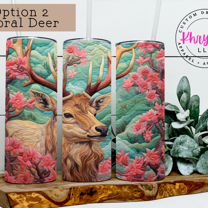 3D Floral Animals 20oz Tumbler with Straw