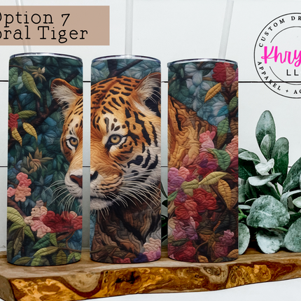 3D Floral Animals 20oz Tumbler with Straw