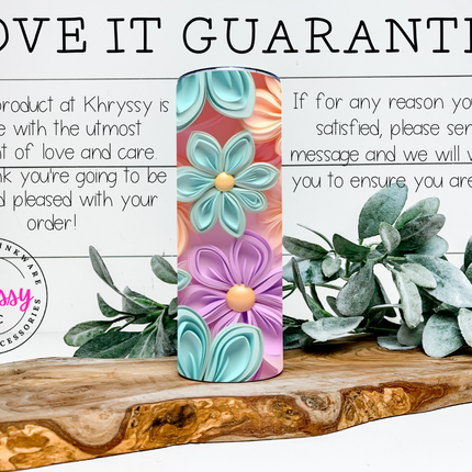 3D Pastel Flower 20oz Tumbler With Straw