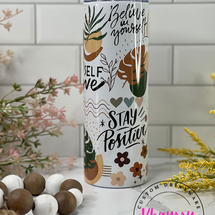 Boho Positive Affirmation 20oz Tumbler with Straw