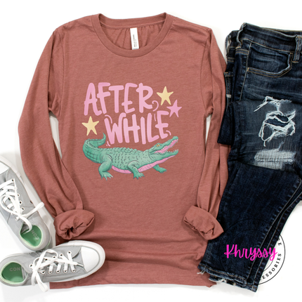 After While Crocodile Retro Pastel Long Sleeve Tee | Gift