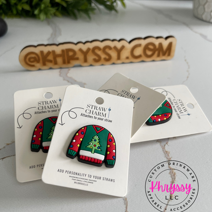Ugly Sweater Straw Charm
