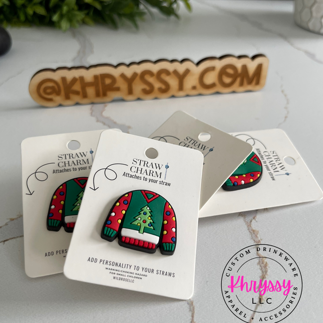 Ugly Sweater Straw Charm