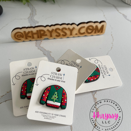 Ugly Sweater Straw Charm