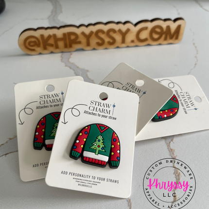 Ugly Sweater Straw Charm