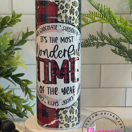 READY TO SHIP: It's the Most Wonderful Time of the Year Christmas 20oz Tumbler