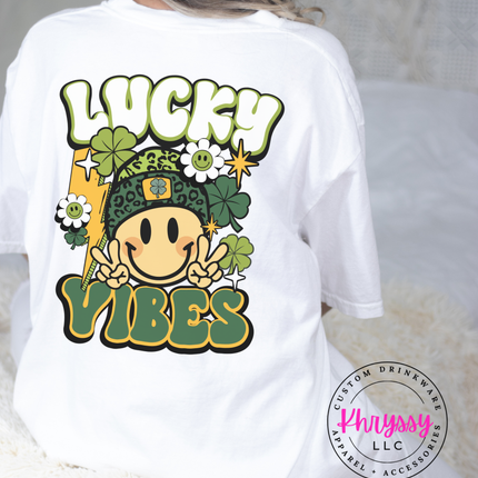Lucky Vibes St. Patrick's Day Shirt - Double-Sided Charm!