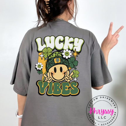 Lucky Vibes St. Patrick's Day Shirt - Double-Sided Charm!