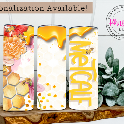 Honeybee Custom 20oz Tumbler with Straw
