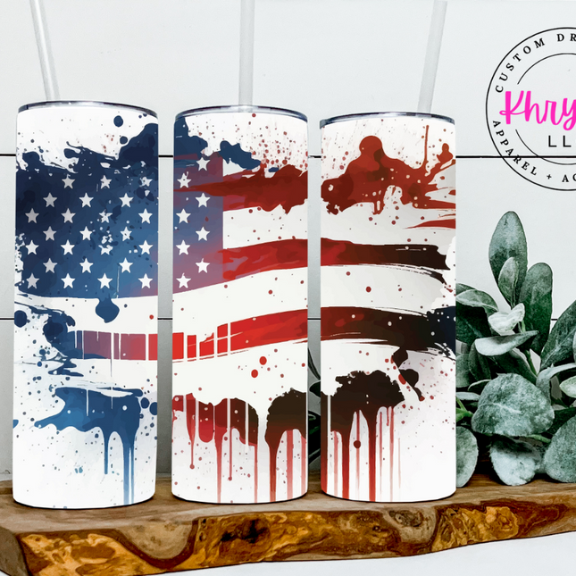 Fourth of July 20oz Tumbler with Straw
