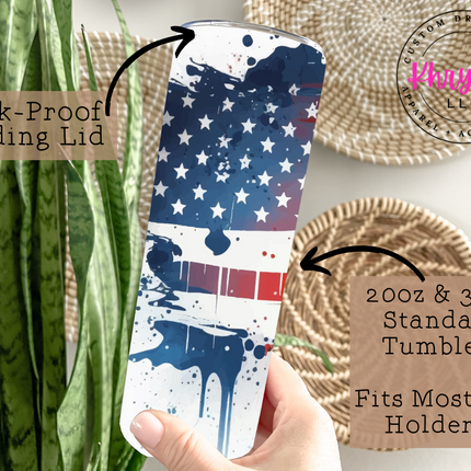 Fourth of July 20oz Tumbler with Straw
