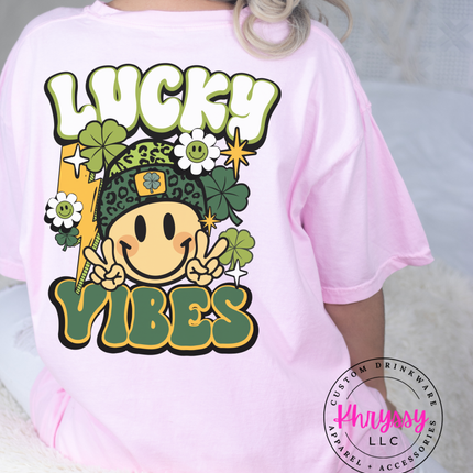 Lucky Vibes St. Patrick's Day Shirt - Double-Sided Charm!