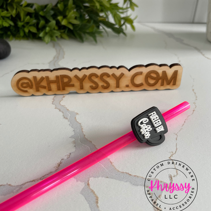 Fueled By Coffee Straw Charm