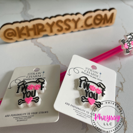 I Woof You Straw Charm