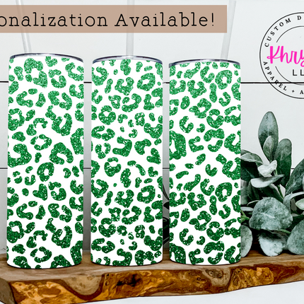 Sparkling Shamrocks Faux Glitter St. Patrick's Day 20oz Tumbler with Straw