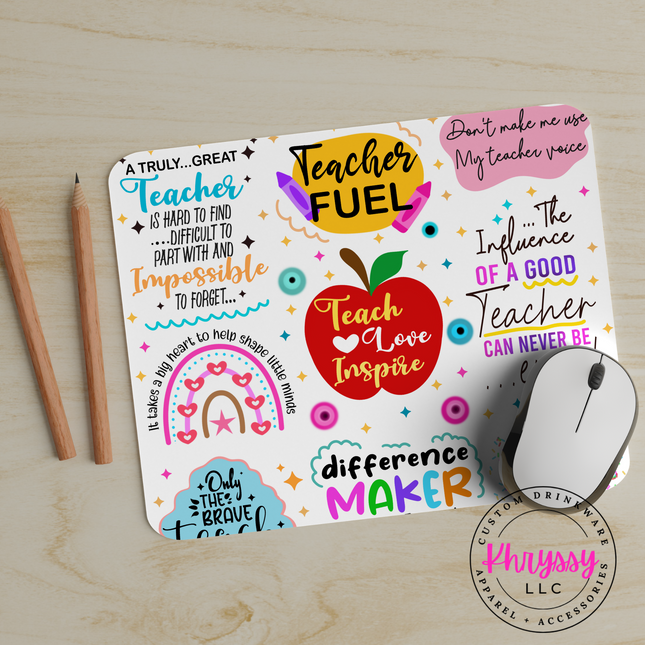 Teacher Fuel 24x20x0.3 Mouse Pad