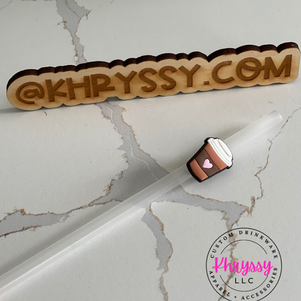 I Love Coffee Straw Charm