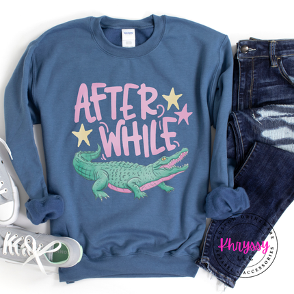 After While Crocodile Retro Pastel Crewneck Sweatshirt | Gift