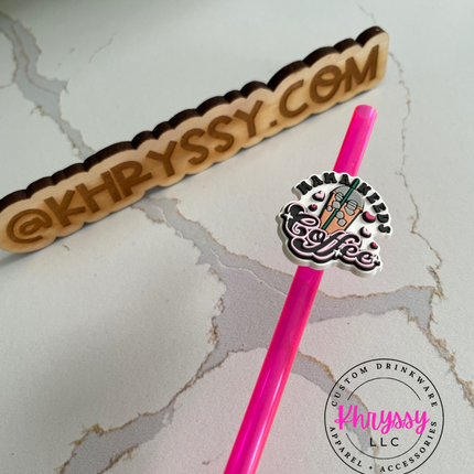 Mama Needs Iced Coffee Straw Charm