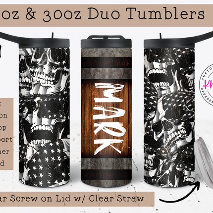 Patriot's Pride 20oz Barrel Tumbler with Straw