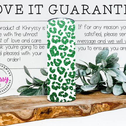 Sparkling Shamrocks Faux Glitter St. Patrick's Day 20oz Tumbler with Straw