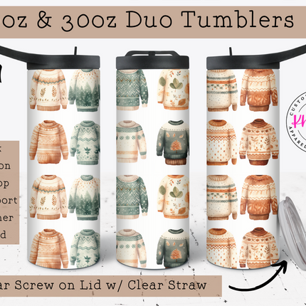 Cozy Knit 20oz Sweater Tumbler with Straw