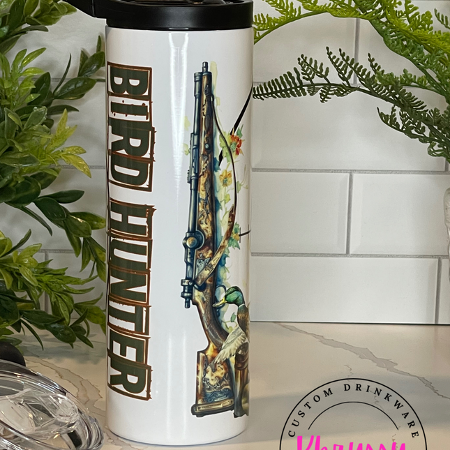 READY TO SHIP: Feathered Pursuit 20oz Tumbler with Clear and Black Sports Lid