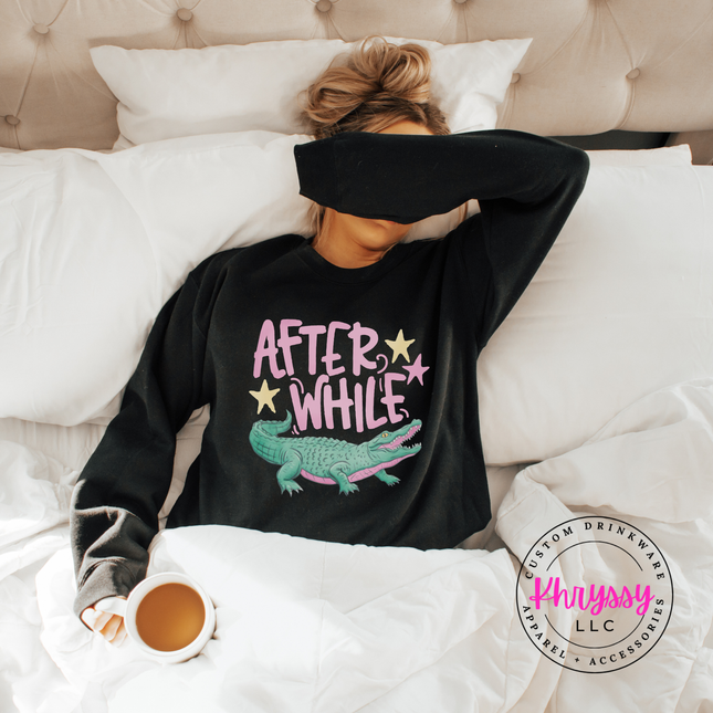 After While Crocodile Retro Pastel Crewneck Sweatshirt | Gift