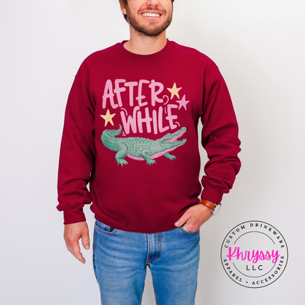 After While Crocodile Retro Pastel Crewneck Sweatshirt | Gift