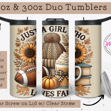 Just A Girl Who Loves Fall 20oz Tumbler with Straw