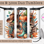 20oz Tumbler with Clear Lid and Black Lid (Duo)