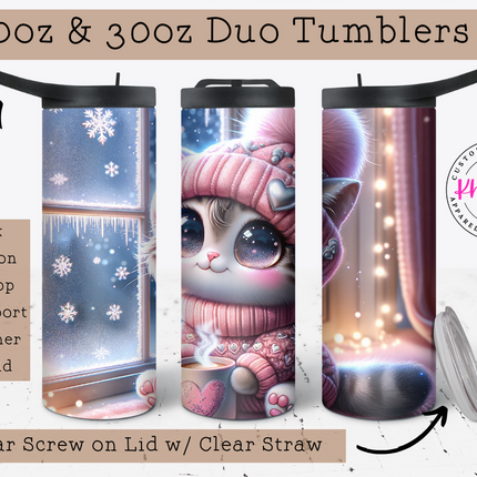 Cozy Kitten 20oz Tumbler with Straw