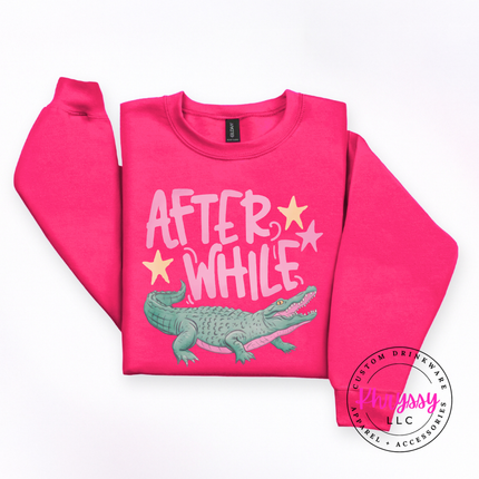 After While Crocodile Retro Pastel Crewneck Sweatshirt | Gift
