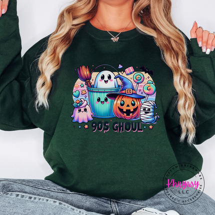 —
Forest crewneck sweatshirt with the nostalgic 90s ghoul ghost and pumpkin design
