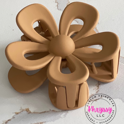 Brown Flower Claw Hairclip