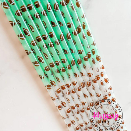 Color Changing Football Plastic Straw for 20oz Tumblers