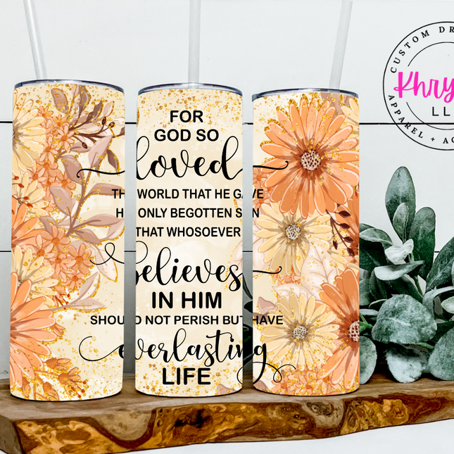 John 3:16 20oz Tumbler with Straw