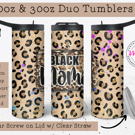 Black Mama and Mini Custom 12oz/20oz Tumbler Set