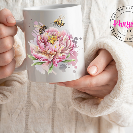 Bumble Bee and Flower 15oz Coffee Mug