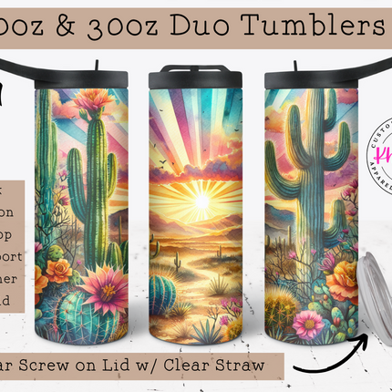 Desert Sunset Serenity 20oz Tumbler with Straw