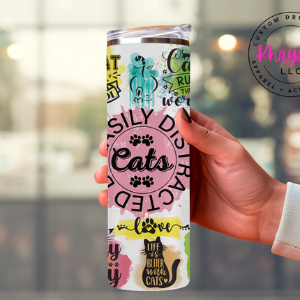 Easily Distracted By Cats 20oz Tumbler