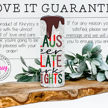 Hot Chocolate & Faux Glitter 20oz Christmas Tumbler with Straw
