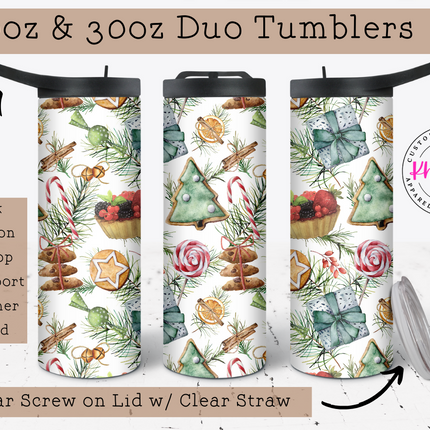 Nostalgic Christmas Season 20/30oz Tumbler with Straw