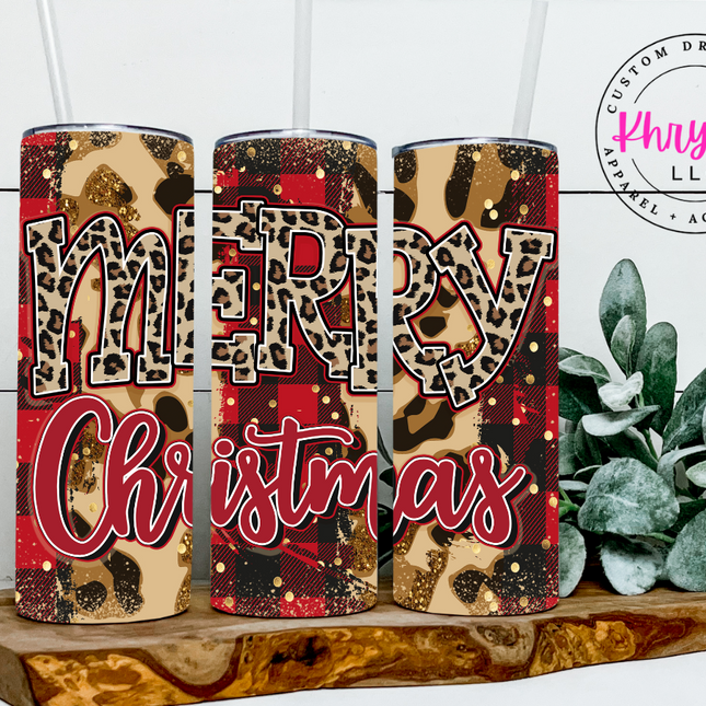 Wildly Festive Merry Christmas 20oz Tumbler with Straw