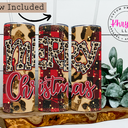 Wildly Festive Merry Christmas 20oz Tumbler with Straw