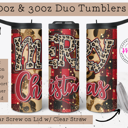 Wildly Festive Merry Christmas 20oz Tumbler with Straw