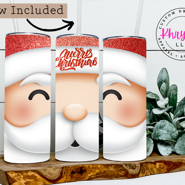 Santa Clause 20oz Tumbler with Straw